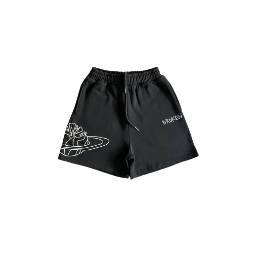 Broken Planets Black Shorts